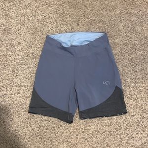Kari Traa baby blue grey workout spandex short sz M